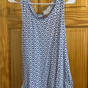 Banana Republic Blue and White Patterned Tank Top